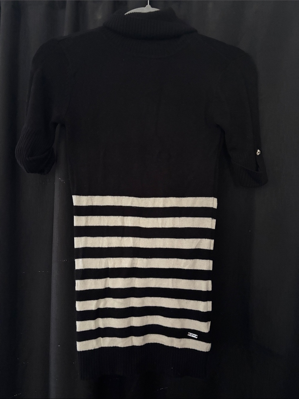 Glamour Black and White Striped Knit Top